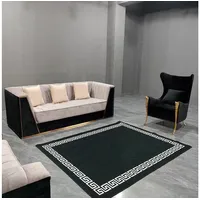 JVmoebel Polstergarnitur Klassische Sofagarnitur 3+1 Sitzer mit Edelstahl Couch Modern Neu, (3+1 Sitzer), Made in Europa beige|schwarz