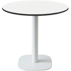 Restootab Tisch Round weiß Ø70cm - Modell weiß mit schwarzen Kanten