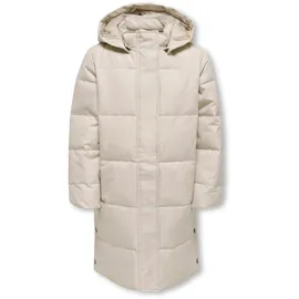 KIDS ONLY Steppmantel KIDS ONLY "KOGIRENE PUFFER COAT OTW NOOS", Mädchen, Gr. 164, grau (pumice stone), Web, Obermaterial: 100% Polyester, unifarben, normal knielang, Mäntel Steppmantel, mit seitlichen Druckknöpfen
