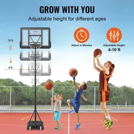 Vevor Basketballkorb Schwarz 122–305 cm