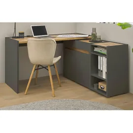 furn.design Anstellcontainer, grau matt und Wotan Eiche Büroschrank für Homeoffice und Büro 80 x 70 cm