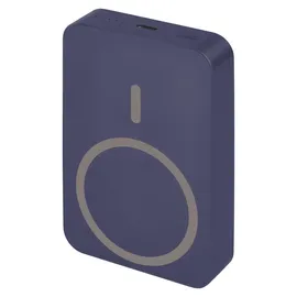 EMOS Powerbank 10 000 mAh WI 1046 mit Magnet - magnetischer externer Akku mit Passthrough und Wireless-Charging USB-C-Ausgang inkl. USB-Datenkabel - für iPhone, Smartphone, Tablet - blau