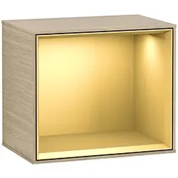 Villeroy und Boch Finion Regalmodul F580HFPC 41,8x35,6x27cm, Regal Gold Matt, Oak Veneer