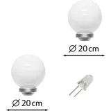 Dapo Leuchten Dalux® Solar-Kugel-Dekoleuchte OLA Garten 2er Set : 20cm + 20cm