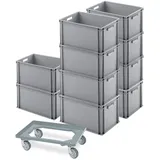 BRB-Lagertechnik Eurobehälter 600 x 400 x 320 mm 10-tlg. grau