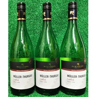 3,83,€/l) 3x Rheinberg Kellerei Müller-Thurgau Pfalz Qualitätswein weiß lieblich