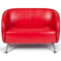 HJH Office Sofa ST. Lucia Kunstleder 2-Sitzer Sofa mit weicher Polsterung, besonders bequem, 713402, Rot