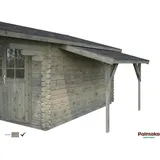 Palmako Schleppdach für Holz-Gartenhäuser Grau tauchgrundiert 144 cm x 290 cm