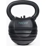 TREXO Kettlebell Verstellbar, Kugelhantel | Verstellbarer Gewichtsbereich 4/7/9/11/14 kg | Gusseisen für Vielseitige Übungen, Crossfit | Dumbbell, Profi-Kugelhantel, Kettle Bell | Schwarz