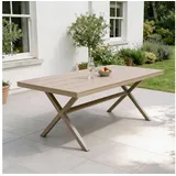 Idimex ISOLA Gartentisch 180 x 100 x 76 cm Champagne/Greige