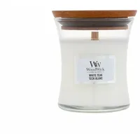 Woodwick White Teak Duftkerze 85 g weiß