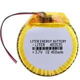 Liter-Energiebatterie, runder Akku 403535, LiPo 3,7 V, 450 mAh, 1,665 Wh, 1S, 5 C, Liter-Energiebatterie für wiederaufladbare Elektronik, Telefon, Video, Smartwatch, GPS, Uhr, Nicht geeignet für Funk