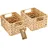 HMF Aufbewahrungskorb geflochten aus Wasserhyazinthe Seegras 22 x 17 x 12 cm beige