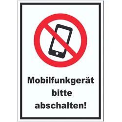 Smartphone Handy aus Mobilfunkgerät abschalten Aufkleber A7 (74x105mm)
