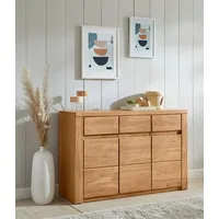 Home Affaire Sideboard »Burano,127cm breit, Fronten Massivholz,3 Türen,3 Schubladen,6