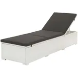 Sonnenliege mit Auflage Poly Rattan Weiß