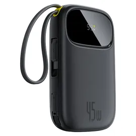 Baseus EnerFill Powerbank 20000mAh 45W mit integrierten USB-C/Lightning Kabeln - Schwarz