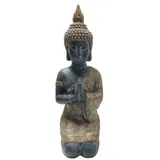 Dehner Magnesia-Buddha, B33/H70/T25 cm, Gold|Schwarz