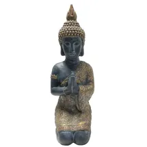 Dehner Magnesia-Buddha, B33/H70/T25 cm, Gold|Schwarz