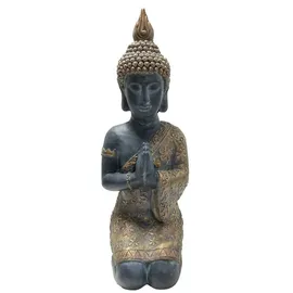 Dehner Magnesia-Buddha, B33/H70/T25 cm, Gold|Schwarz