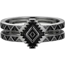 Fingerring CAÏ "925/- Sterling Silber oxidiert Amerika" Gr. 58, silber (silbergrau), Fingerringe, Herren, 058 (18,5), Silber 925 (Sterlingsilber)