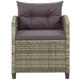 furnicato Gartenstuhl mit Kissen Poly Rattan Grau (1 St) grau