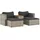 vidaXL Garten-Lounge-Set 5-tlg. grau Poly Rattan Akazie