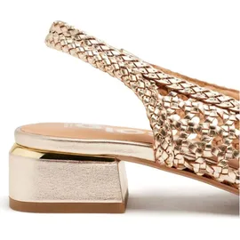 Gioseppo Fikove, geflochtene Ballerinas aus Leder, Schwarz, für Damen, Platinfarben, 40 EU