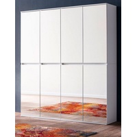 Furn.Design Garderobenschrank Reflect (Mehrzweckschrank 8-türig, 148 x 191 cm) variable Inneneinteilung weiß