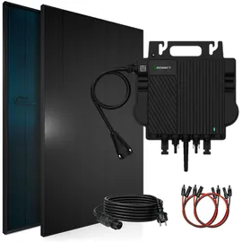 sunniva Balkonkraftwerk Full Black Bifazial 920 W inkl. TSUN 800 W Wechselrichter + 2 x 460 W Solarmodule