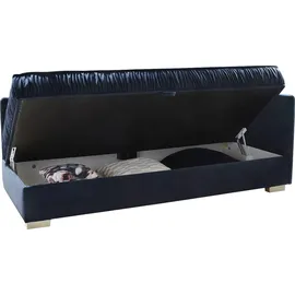 Jockenhöfer GRUPPE "Dana, 207x98 cm, Samt Recamiere beidseitig blau/dunkelblau