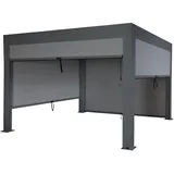 mit Seitenwand Anthrazit 11 cm Alu-Gestell 3 x 4 m