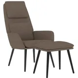 vidaXL Relaxsessel mit Hocker, Sessel mit Armlehne, Fernsehsessel für Wohnzimmer, Polstersessel Lesesessel mit Metallrahmen, Modern, Taupe Stoff