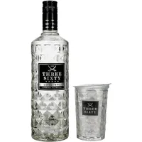 Three Sixty Vodka 37,5% Vol. 0,7l mit Glas