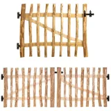 BooGardi Gartentor Holz Bausatz · 168 Größen bis 3m · Breite 150 cm Höhe 150 cm Lattenabstand 7-9 cm · Staketentor Haselnuss · Einflügeltor · Gartentür