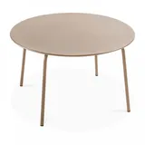 Oviala Gartentisch, Taupe, Metall, Rund, 120x72x120 cm, Gartenmöbel, Gartentische, Gartentische