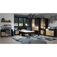 Forte Nachtkommode FORTE "Lya", schwarz (cabezone eiche, mauvelle eiche),