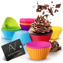 AVANA Wiederverwendbare Muffinformen aus hochwertigem Silikon Cupcakeförmchen BPA-Frei Backformen Muffinförmchen 8 Farben, 24er-Set