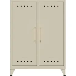 Bisley Fern Middle Sideboard aus Metall | Metallschrank im Retro-Instustrial Design in lichtgrau
