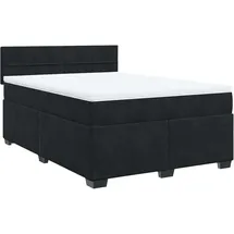 vidaXL Boxspringbett mit Matratze Schwarz 160x200 cm Samt