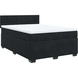 vidaXL Boxspringbett mit Matratze Schwarz 160x200 cm Samt