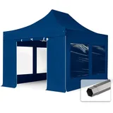 TOOLPORT Faltpavillon 3 x 4,5 m inkl. 4 Seitenteile blau 582594