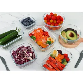 luxuskollektion Glas-Frischhaltedosen 24-teiliges Set - Behälter mit Deckel - Ofenfest