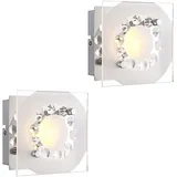 GLOBO Wandleuchte K5 Kristalle 2er Set 12x9,5x12 cm silber
