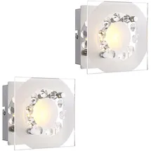 GLOBO Wandleuchte K5 Kristalle 2er Set 12x9,5x12 cm silber
