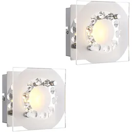 GLOBO Wandleuchte K5 Kristalle 2er Set 12x9,5x12 cm silber