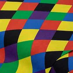 Baumwollstoff-Digitaldruck "Kleine Rauten", Serie Ria, bunt