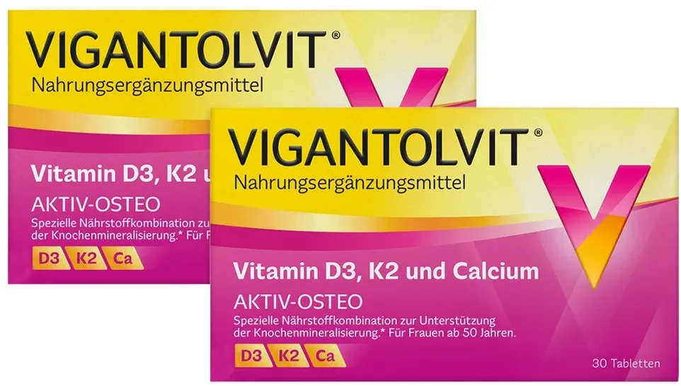 VIGANTOLVIT Vitamin D3 K2 Kalzium 2X30 St