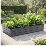 Thanaddo Metall Pflanzbeet Gemüsebeet Blumenbeet Garten & Terrasse, 190x90x34cm, Anthrazit