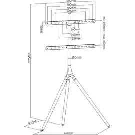 My Wall HT 22 L TV-Standfuß Höhenverstellbar TV Ständer für 32 - 75 Bodenständer, Drehbar, Holzdesign
